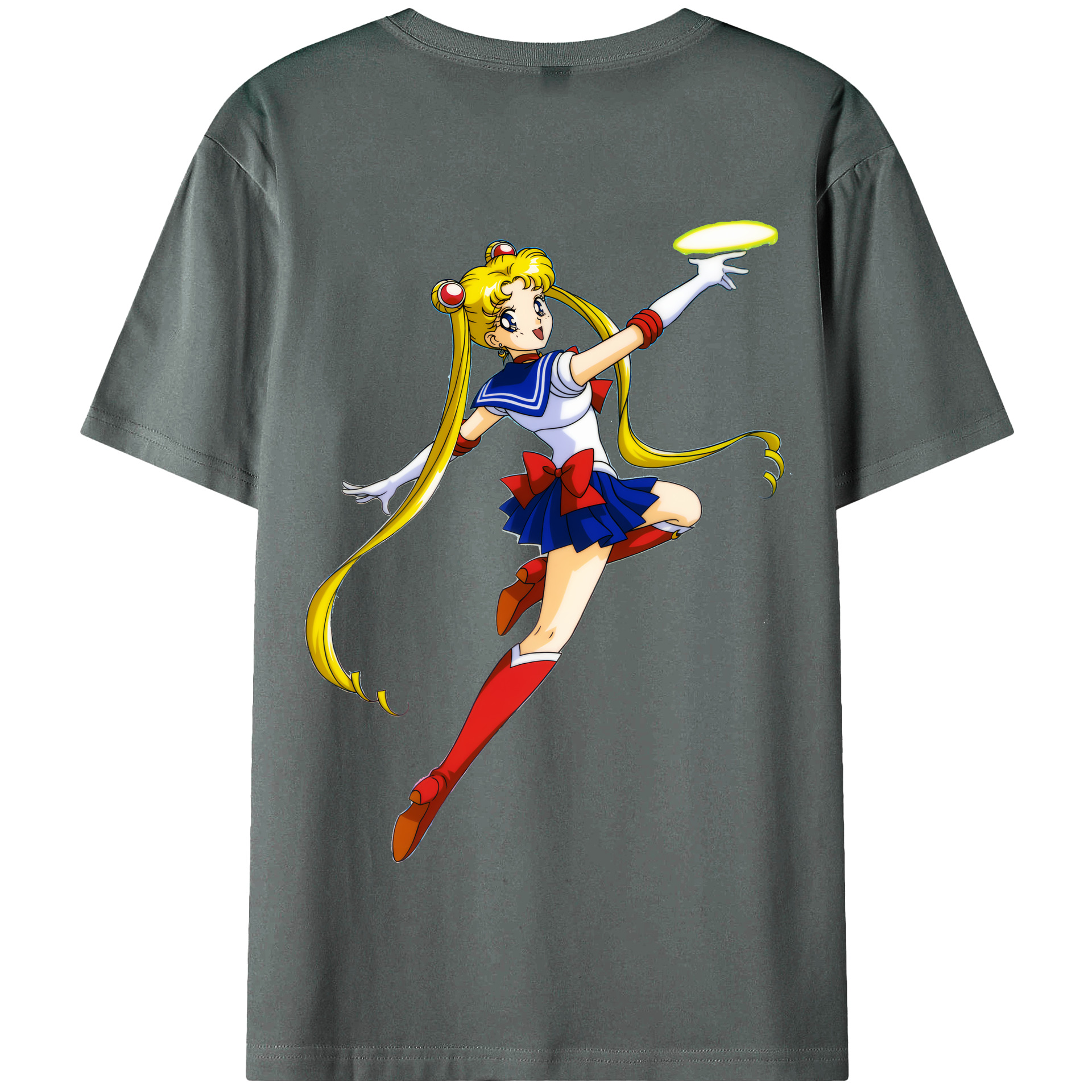 （画像用） 美少女戦士セーラームーン 月野 うさぎ つきの うさぎ Sailor Moon Tsukino Usagi 綿100％半袖Tシャツ（背面プリント）